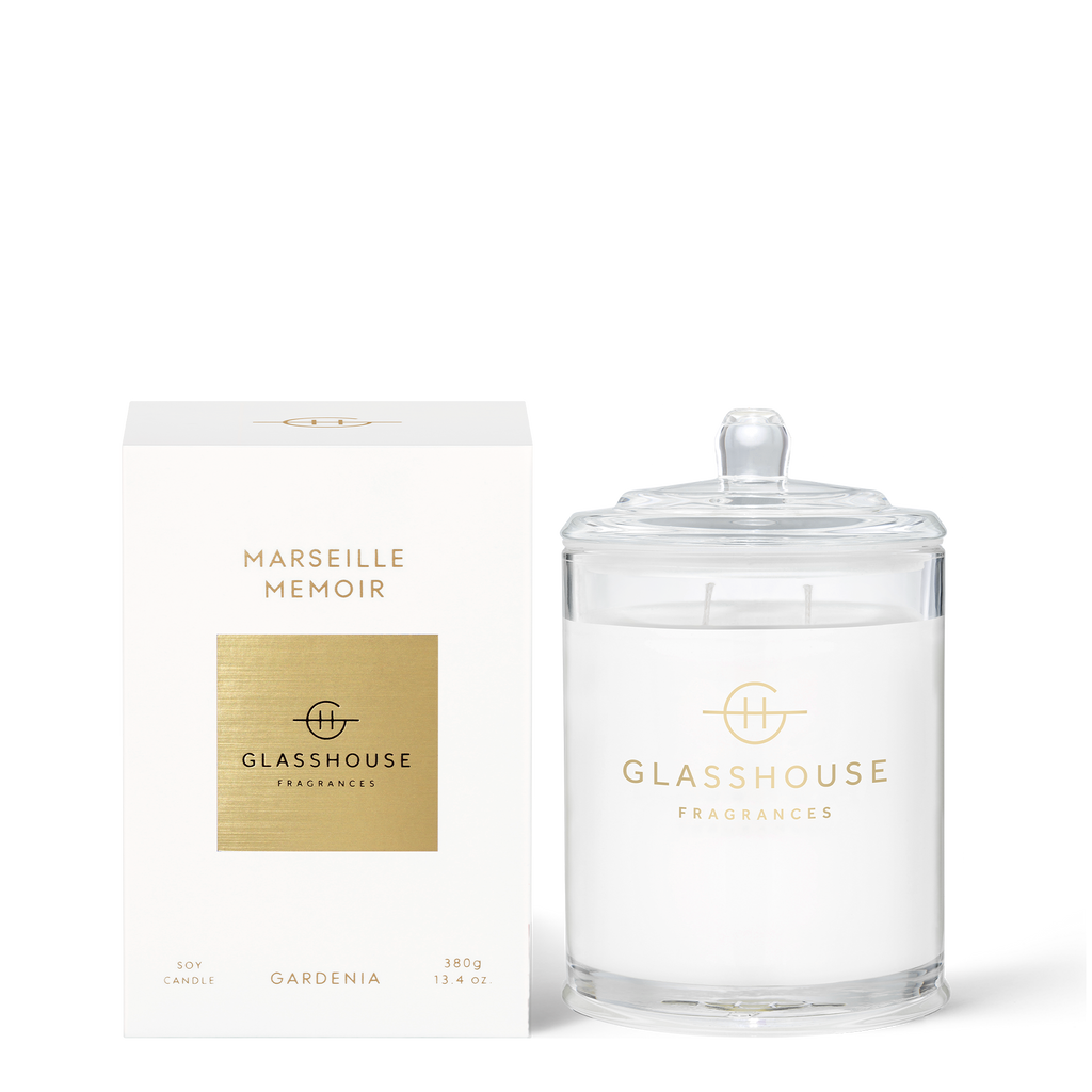 Glasshouse Marseille Memoir - Gardenia Soy Candle front